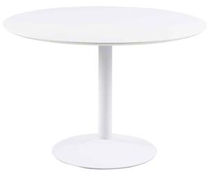 Ibika Large Wooden Round Dining Table With Metal Base - White