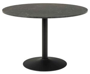 Ibika Large Wooden Round Dining Table With Black Base - Melamine Black