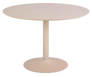 Ibika Large Wooden Round Dining Table With Metal Base - Beige