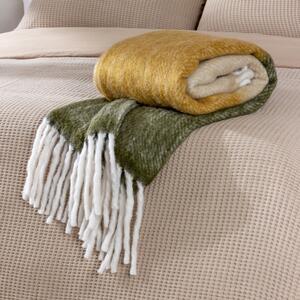 Yard Rawton Ombre Herringbone 130cm x 180cm Throw Natural Moss