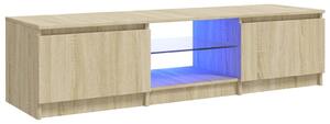 TV Cabinet with LED Lights Sonoma Oak 140x40x35.5 cm