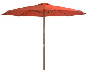 Outdoor Parasol with Wooden Pole 350 cm Terracotta