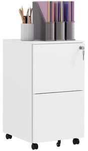 Vinsetto Lockable File Cabinet: Mobile Steel Storage for A4/Legal/Letter Documents, White