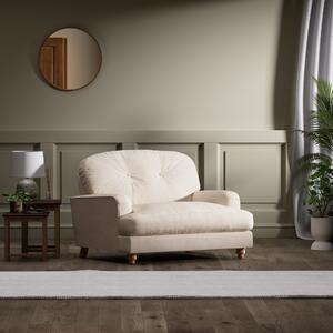 Martha Faux Linen Snuggle Chair Natural