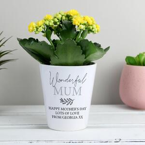 Personalised Message Plant Pot White