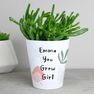 Personalised Abstract Pattern Plant Pot White