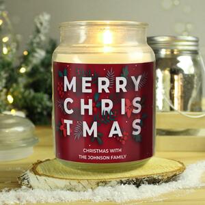 Personalised Christmas Large Jar Candle Clear