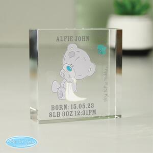 Personalised Tiny Tatty Teddy Christening Crystal Token Clear