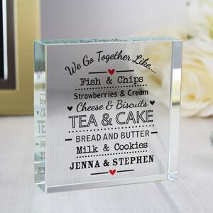 Personalised We Go Together Like Crystal Token Clear