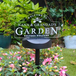 Personalised Garden Sign Outdoor Solar LED Light White