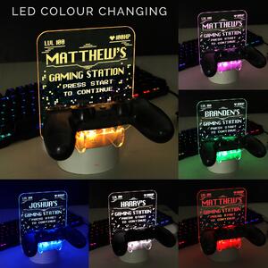 Personalised Gaming Controller Holder Colour Changing LED Light White