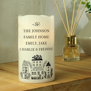 Personalised Home LED Candle White