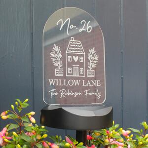 Personalised Home Outdoor Solar LED Light White