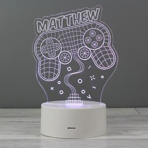 Personalised Name Gaming Colour Changing Night LED Light White