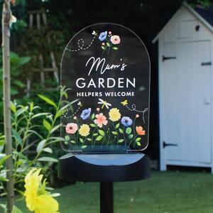 Personalised Flower Garden Outdoor Solar LED Light White