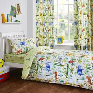 Jungle Multicoloured Reversible Duvet Cover & Pillowcase Set MultiColoured