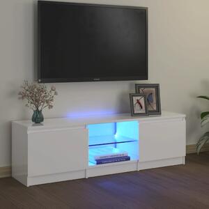 TV Cabinet with LED Lights High Gloss White 120x30x35.5 cm