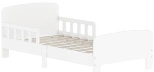 AIYAPLAY Toddler Bed, Kids Bed Frame with Safety Side Rails, Kids Bedroom Furniture for Ages 3-8 Years, White
