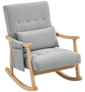 HOMCOM Wood Frame Rocking Accent Chair - Light Grey