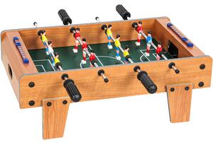 SPORTNOW 20 in Table-top Football Table with Stainless Steel Rods, Compact Foosball Table for Kids and Adults, All-Inclusive Foosball Game Set for Indoor, Nature Wood Finish