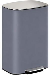 HOMCOM 50L Kitchen Bin with Soft-Close Lid and Stay-Open Function, Stainless Steel Pedal Bin with Removable Inner Bucket, Carry Handle for Kitchen, Office, Home, Grey