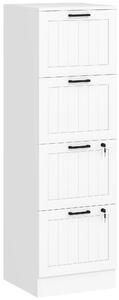 HOMCOM 4 Drawer Filing Cabinet with Lock, Office Storage Cabinet with Adjustable Hanging Bars for A4 Letter Size Files, White