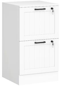 HOMCOM 2 Drawer Filing Cabinet with Lock, Office Storage Cabinet with Adjustable Hanging Bars for A4 Letter Size Files, White