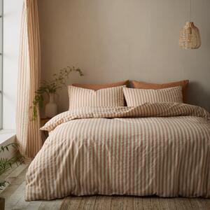 Pineapple Elephant Cotton Rich Woven Stripe Duvet Cover Bedding Set Clay