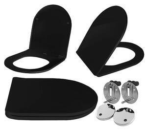Slow-closing toilet seat CARLO FLAT UF BLACK MATT
