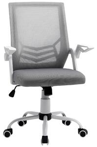 Vinsetto Ergonomic Mesh Chair, Home Office Desk Chair with Adjustable Lumbar Support & Flip-Up Arms, Grey Aosom UK