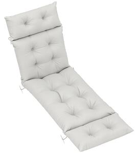 Outsunny Sun Lounger Cushion Only, 190x56x10cm Garden Lounge Chair Cushion, UPF20+ 220gsm Fabric, 6 Ties, Light Grey Aosom UK