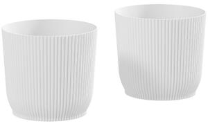 Outsunny Set of Two Ф22cm Planters - White