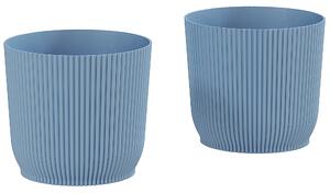 Outsunny Set of Two Ф22cm Planters - Blue