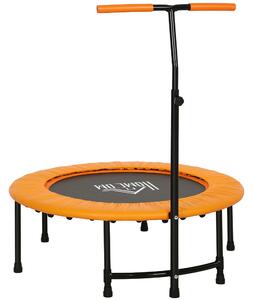 HOMCOM 40" Fitness Trampoline with Adjustable Handle, Rebounder Trampoline Mini Jumper for Indoor Exercise Workout, Support Up to 100kg, Orange