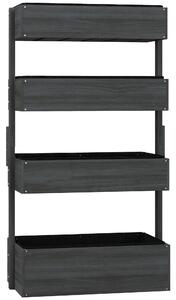 Outsunny Plant Pot Stand 4-Tire Outdoor Wooden Plant Stand, 142 x 80 x 45CM, Grey Aosom UK