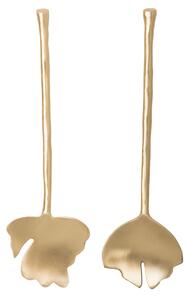URBAN NATURE CULTURE Leaves salad cutlery 2 pieces Brass
