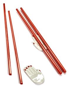 Serax Table Nomade chop sticks with holder 6 pieces red