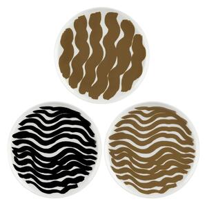 Marimekko Hyräily plate 20 cm 3 pack White-brown-black