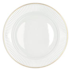 Pillivuyt Plissé plate with gold edge Ø28 cm White