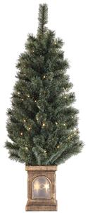 HOMCOM 4ft Small Christmas Tree w/ 80 Warm White LED Lights, 8 Modes and Remote, Realistic Xmas Tree with Square Stand, Green Aosom UK