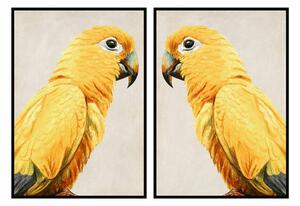 Painting DKD Home Decor Parrot Tropical (103 x 4,2 x 143 cm) (2 Units)