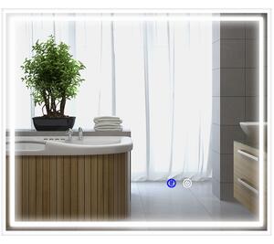 Kleankin LED Bathroom Mirror: Illuminated Vanity Mirror with Touch Control, 3 Colour Modes, Anti-Fog Feature, 60x50cm, Silver Aosom UK