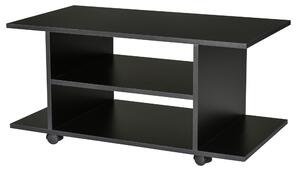 HOMCOM TV Stand W/ Shelves -Black