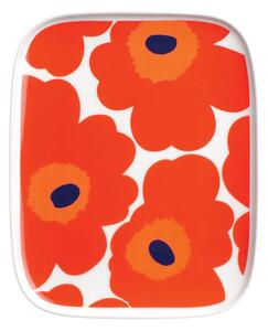 Marimekko Unikko plate 15x12 cm red-white