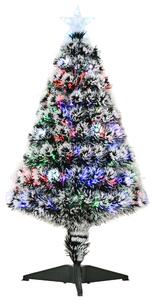 HOMCOM 3ft 90cm Green/White Artificial Christmas Tree W/ Prelit LED
