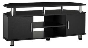 HOMCOM TV Unit Cabinet for TVs up to 55 Inch, Entertainment Center with 2 Storage Shelves and Cupboards, for Living Room, Black
