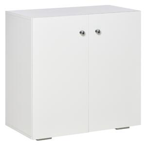 HOMCOM Storage Cabinet with 2 Shelves and Doors, Wooden Sideboard, Freestanding Kitchen Cupboard, Bookcase for Living Room, Hallway and Kitchen, White
