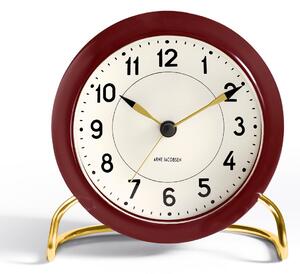 Arne Jacobsen Clocks AJ Station table clock burgundy burgundy