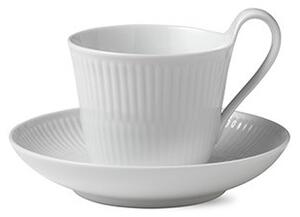 Royal Copenhagen White Fluted cup with saucer 25 cl-high handle