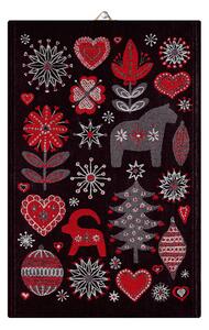 Ekelund Linneväveri Julnatt kitchen towel black